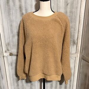 Old Navy Tan Sherpa Crew Neck Sweater